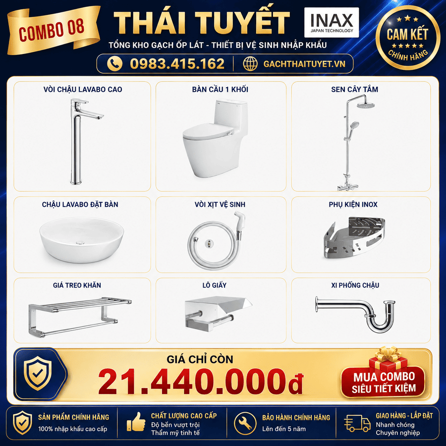 Combo thiết bị vệ sinh Inax + Belli số 8