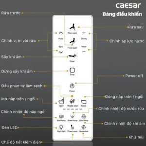 Bàn cầu hai khối nắp điện tử CAESAR mã CD1320+TAF512H