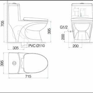 Bàn cầu một khối V39M