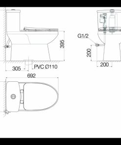Bàn cầu một khối V811