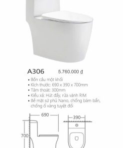 Bàn cầu một khối kolni mã A033