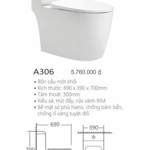 Bàn cầu một khối kolni mã A033