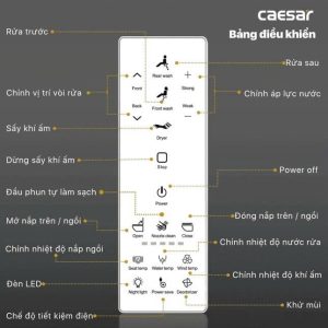 Bàn cầu một khối nắp cơ CAESAR mã C1364F+TAF512H