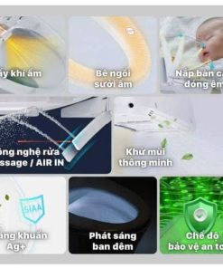 Bàn cầu một khối nắp điện tử CAESAR mã C1356F + TAF710H