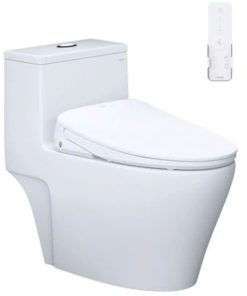 Bàn cầu một khối nắp điện tử CAESAR mã C1356F + TAF710H