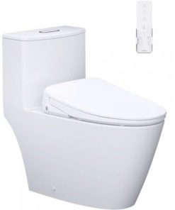 Bàn cầu một khối nắp điện tử CAESAR mã C1363F + TAF710H