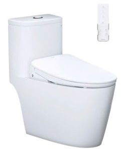 Bàn cầu một khối nắp điện tử CAESAR mã C1364F + TAF710H
