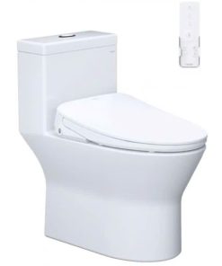 Bàn cầu một khối nắp điện tử CAESAR mã C1374F + TAF710H
