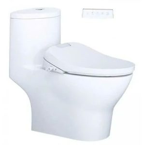 Bàn cầu một khối nắp điện tử CAESAR mã C1375F + TAF610H