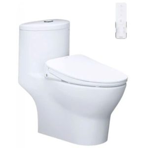 Bàn cầu một khối nắp điện tử CAESAR mã C1375F + TAF710H