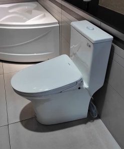 Bàn cầu một khối nắp điện tử CAESAR mã C1391F + TAF710H