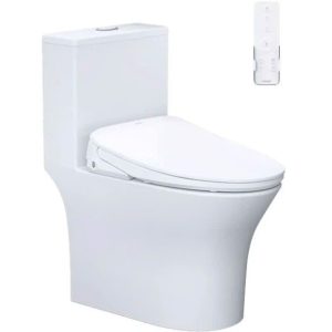 Bàn cầu một khối nắp điện tử CAESAR mã C1391F + TAF710H