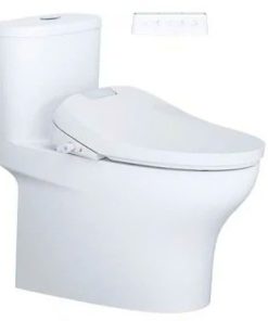 Bàn cầu một khối nắp điện tử CAESAR mã C1394F + TAF610H