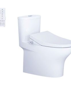 Bàn cầu một khối nắp điện tử CAESAR mã C1394F + TAF610H
