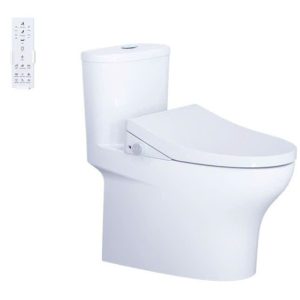 Bàn cầu một khối nắp điện tử CAESAR mã C1394F + TAF610H