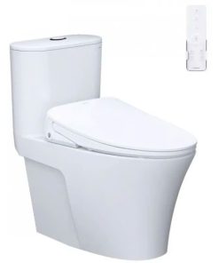 Bàn cầu một khối nắp điện tử CAESAR mã C1395F + TAF710H
