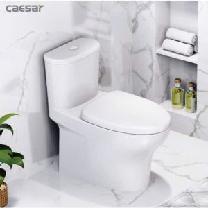 Bàn cầu một khối nắp đóng êm CAESAR mã C1394