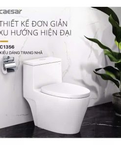 Bàn cầu một khối nắp êm CAESAR mã C1356