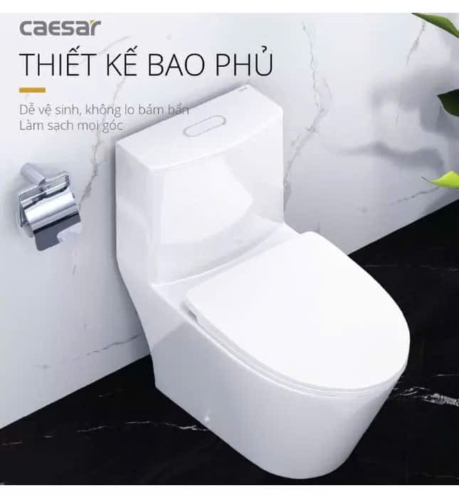 Bàn cầu một khối nắp êm CAESAR mã C1363