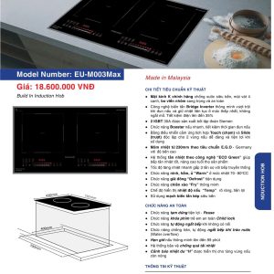 Bếp Điện Từ EUROFIRE mã EU-M003MAX