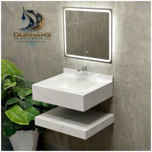 Bộ bàn đá LAVABO 2 Tầng chậu sứ tràn viền NANO
