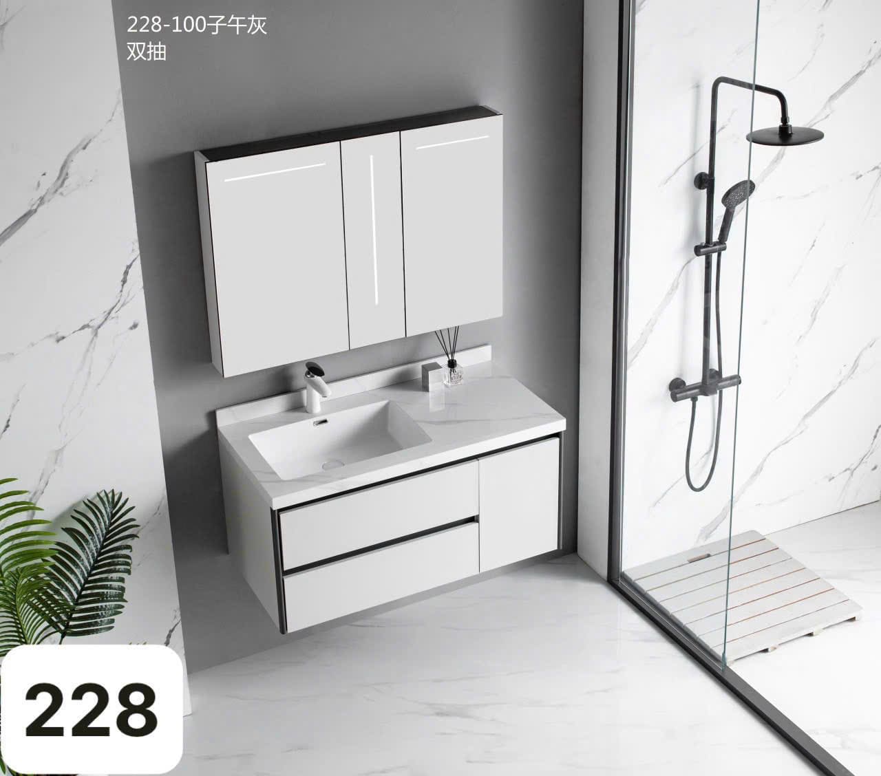 Bộ tủ chậu LAVABO 228 Chất liệu INOX
