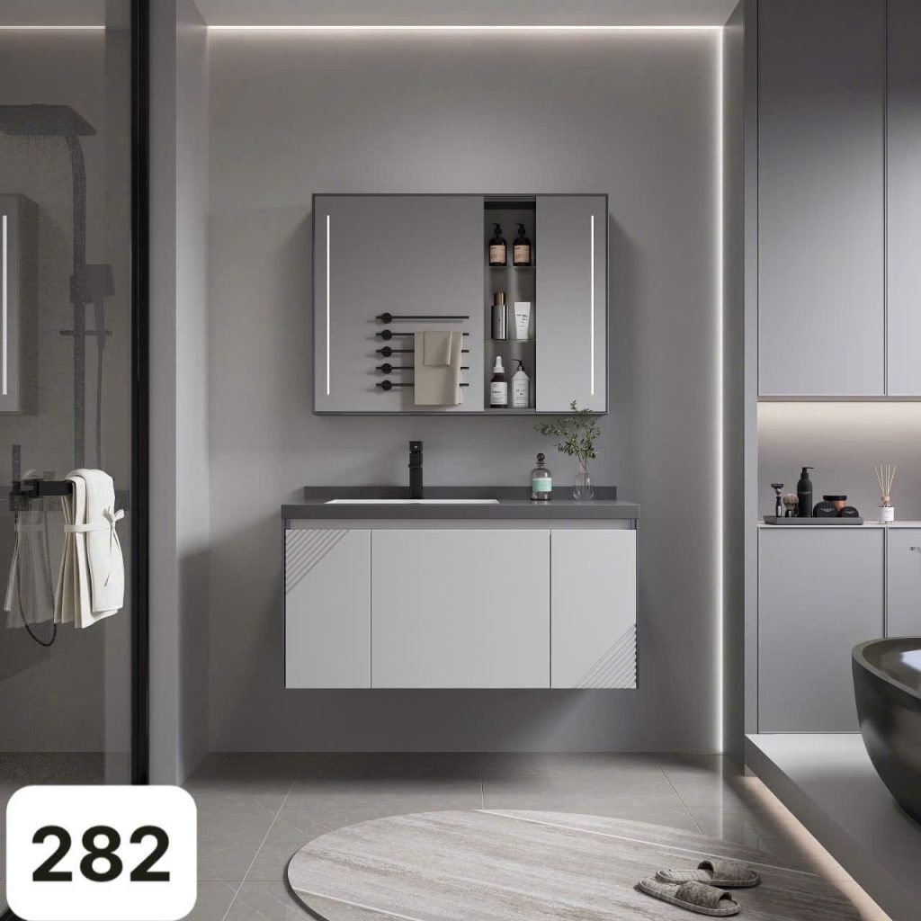 Bộ tủ chậu LAVABO 282 Chất liệu Gỗ Sơn Nhiệt