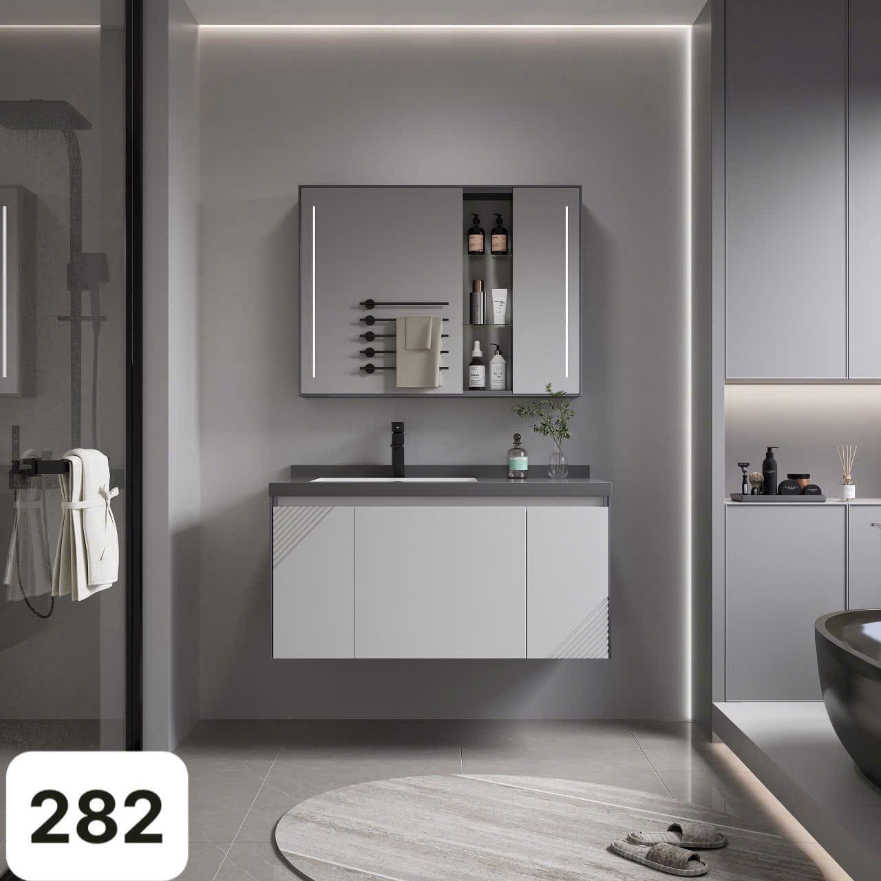 Bộ tủ chậu LAVABO 282 Chất liệu Gỗ Sơn Nhiệt