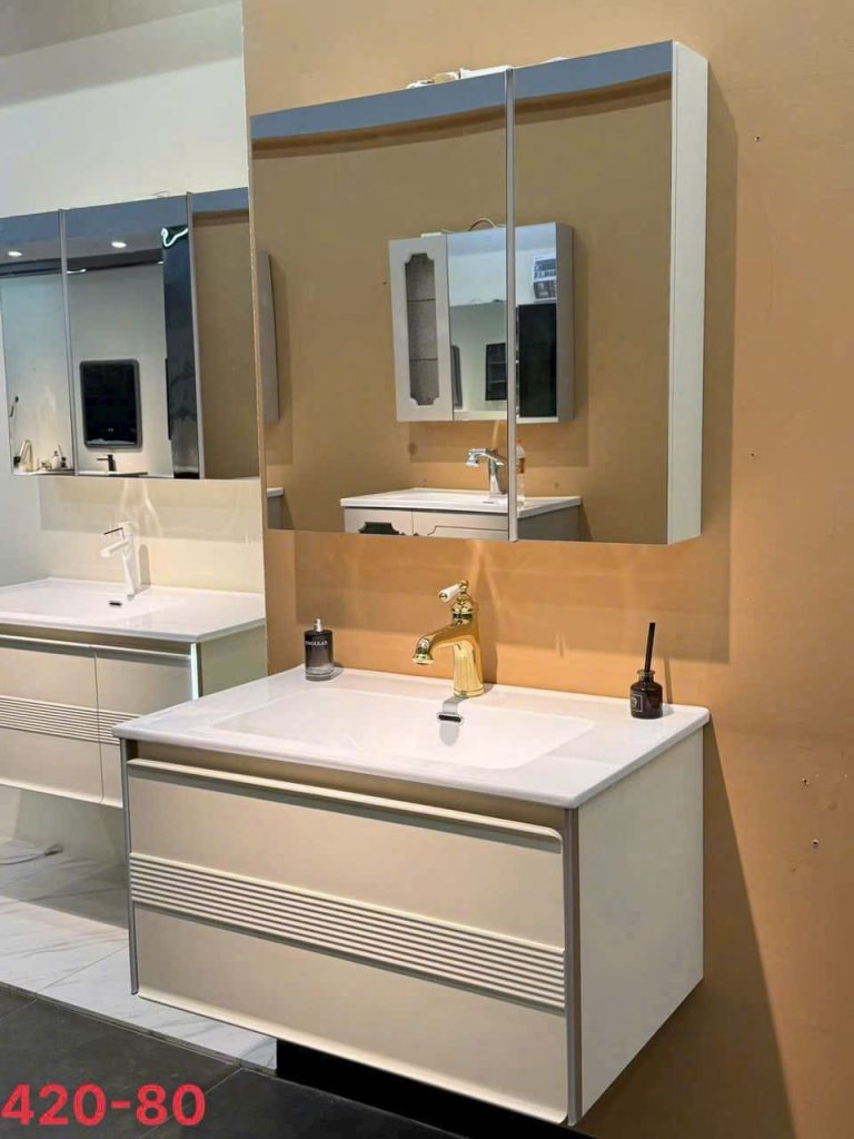 Bộ tủ chậu LAVABO 420 PVC Chống nước