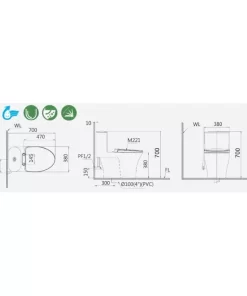 Bồn cầu 1 khối nắp êm Caesar C1395 (CD1395)