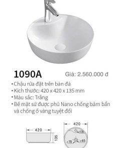 Chậu rửa đặt trên bàn đá Kolni mã 1090A