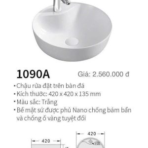 Chậu rửa đặt trên bàn đá Kolni mã 1090A