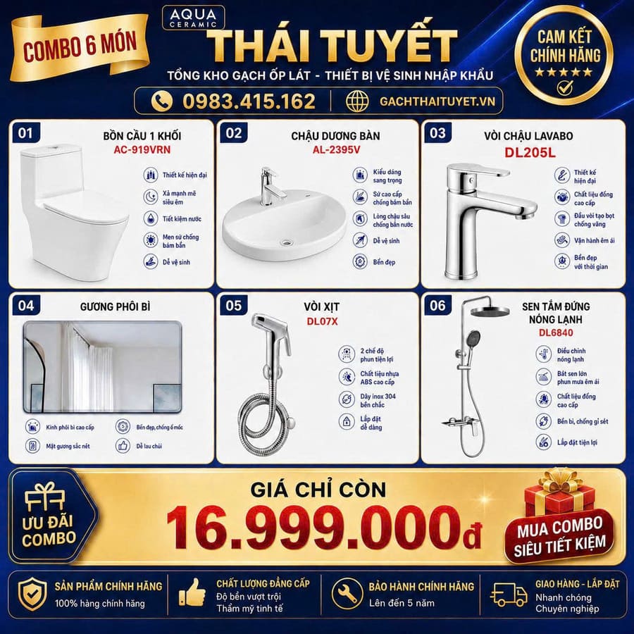 Combo Thiết bị vệ sinh TT129