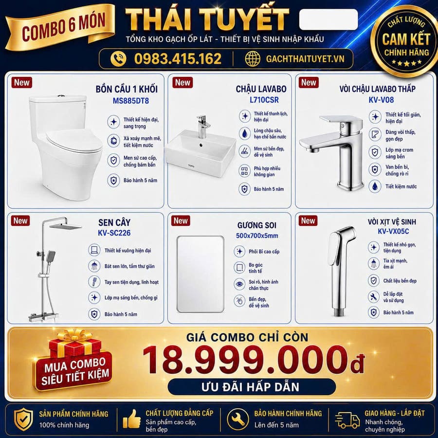 Combo Thiết bị vệ sinh TT130