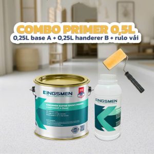 Combo sơn lót sàn Kingsmen Epoxy Primer KEP100 + Rulo Vải (0,5L-2L)