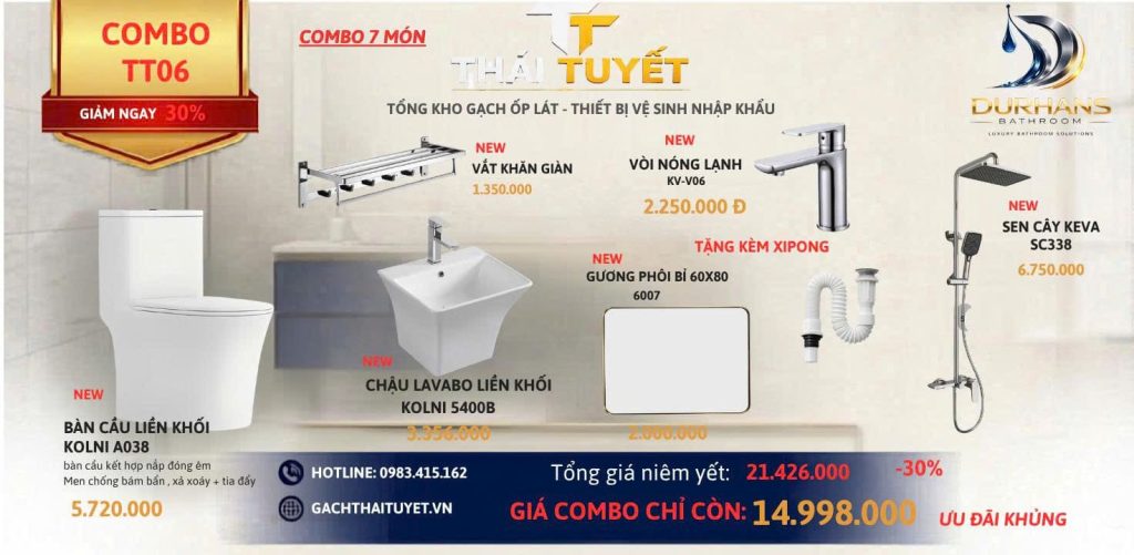 Combo thiết bị vệ sinh TT06