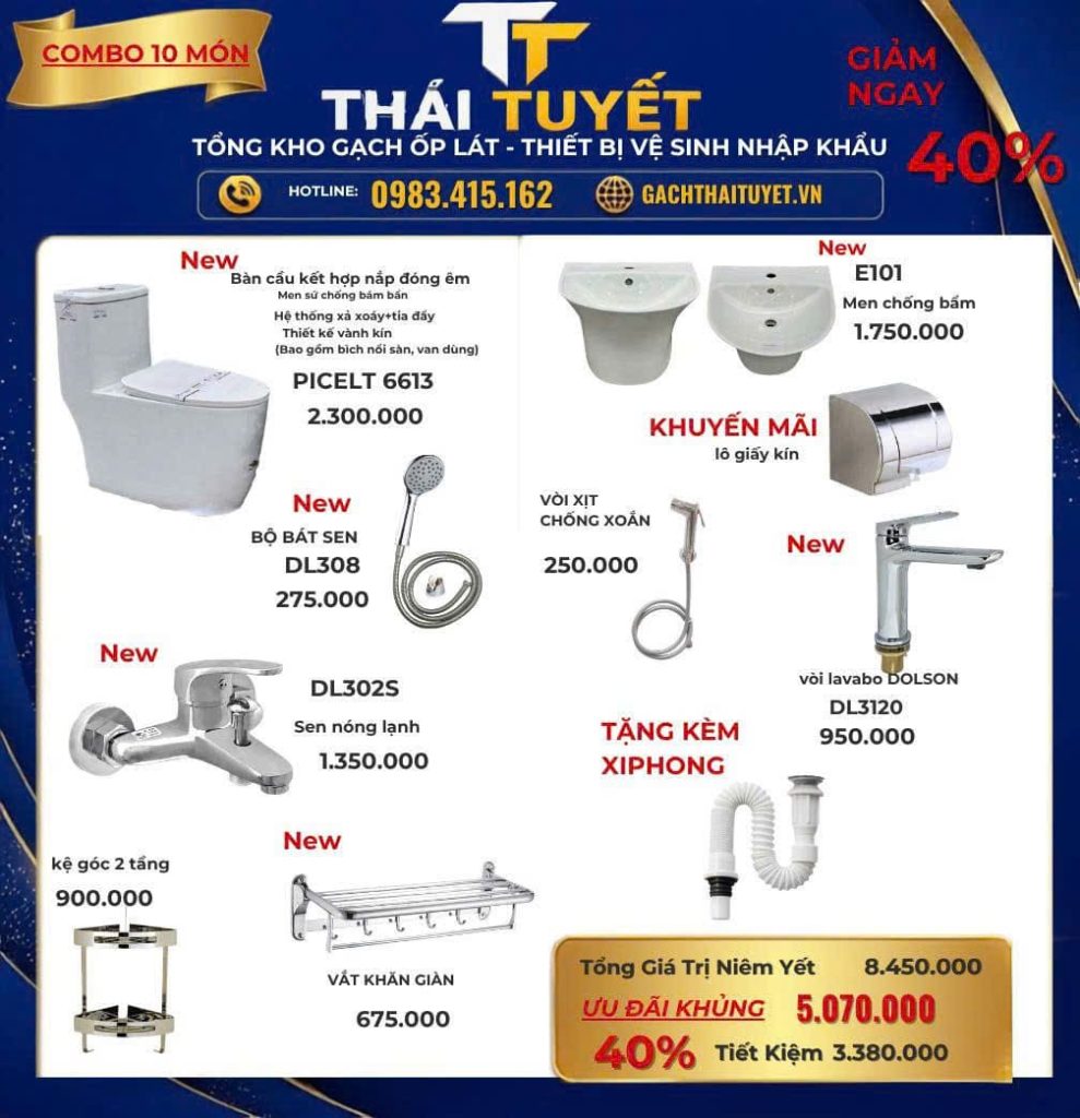 Combo thiết bị vệ sinh TT112