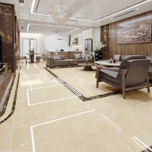 Gạch 100x100 Ấn Độ Novocera mã CLAROS CREMA Men Bóng