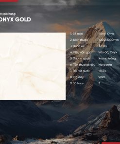 Gạch 100x100 Ấn Độ Novocera mã ONYX GOLD Men Bóng Onyx