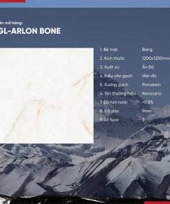 Gạch 120x120 Ấn Độ Novocera mã GL-ARLON BONE Men Bóng