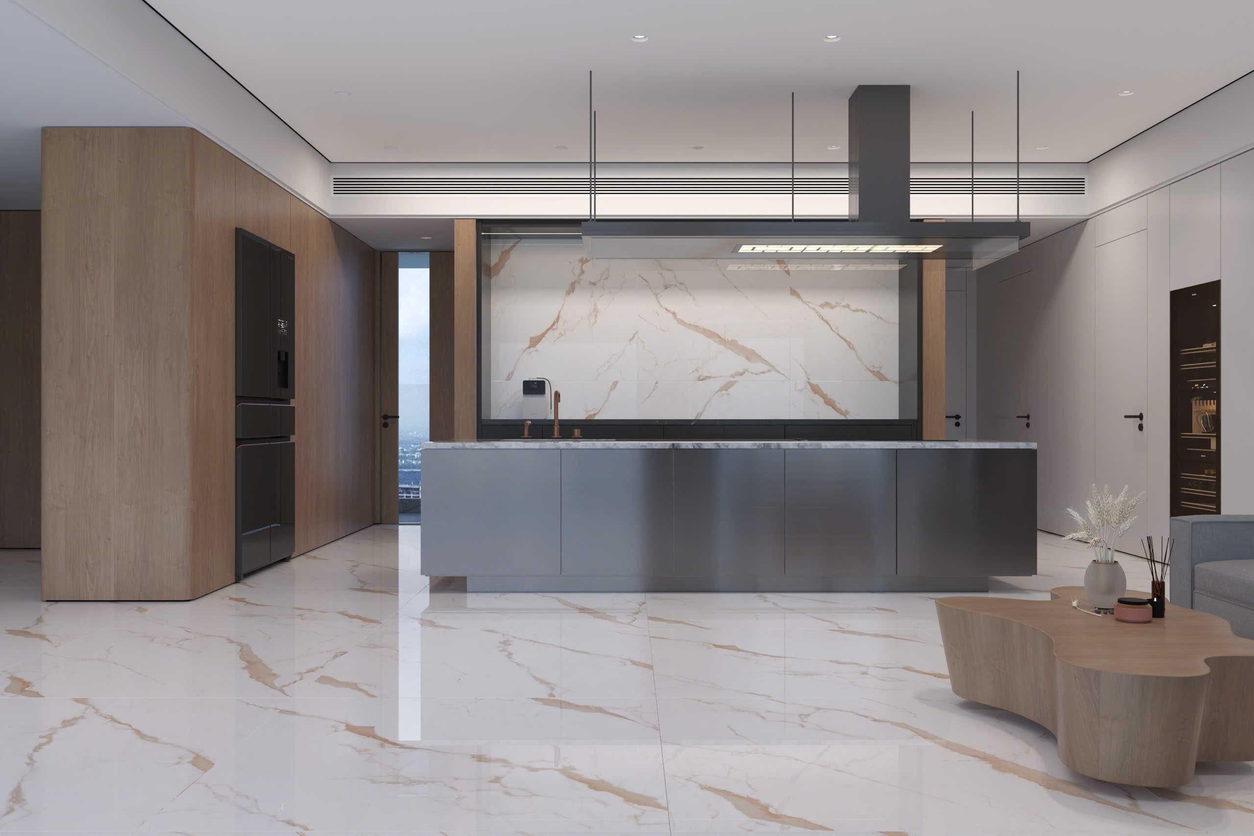 Gạch 120x120 Ấn Độ Novocera mã GOLDEN STATUARIO Men Bóng