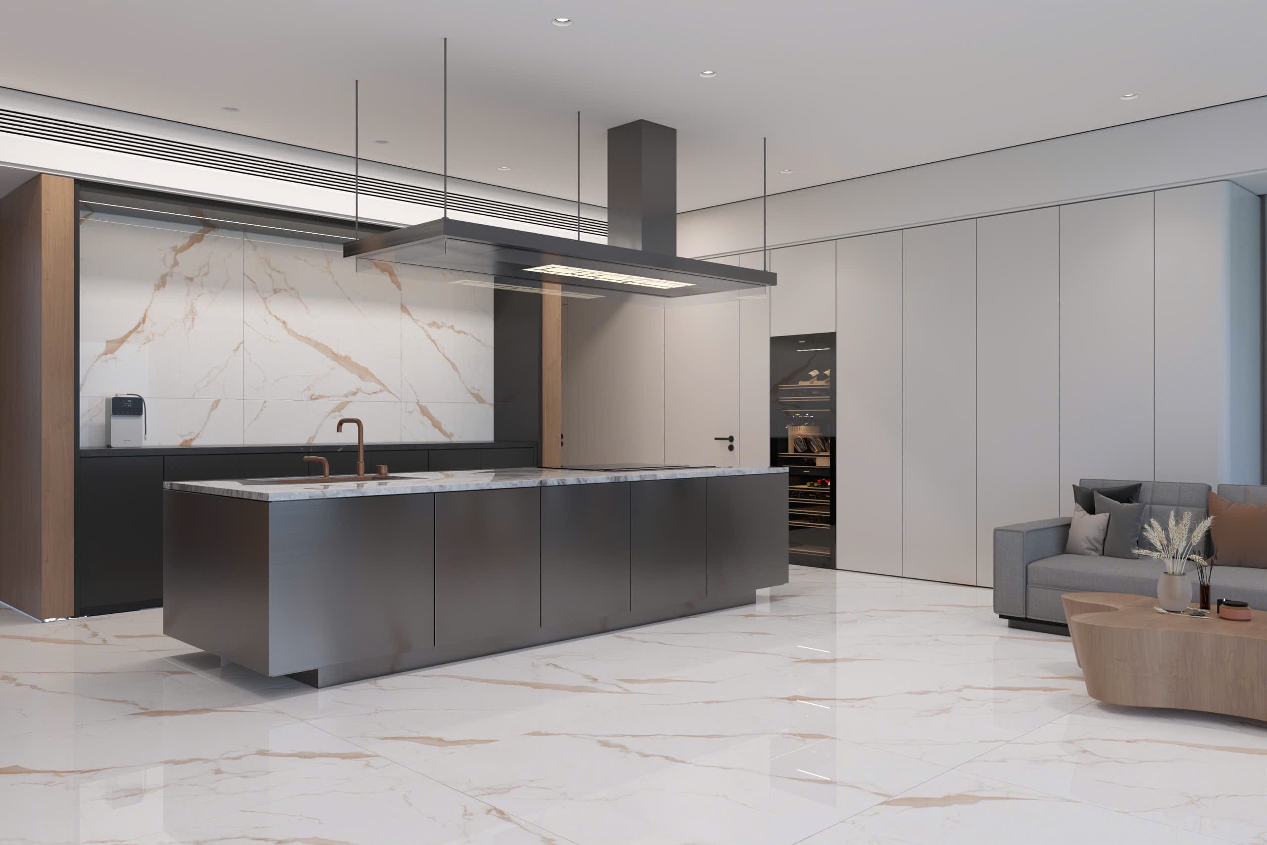 Gạch 120x120 Ấn Độ Novocera mã GOLDEN STATUARIO Men Bóng