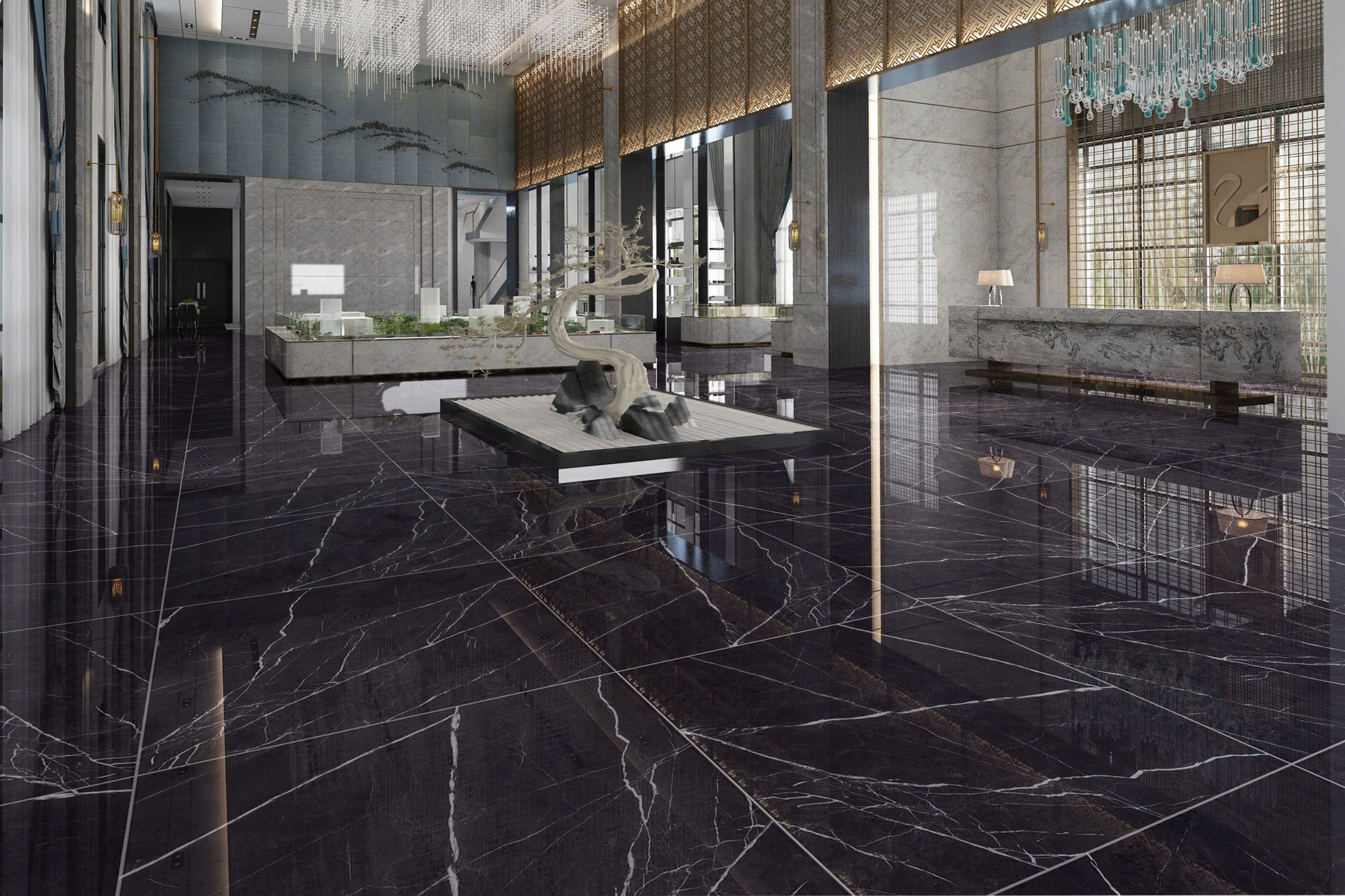 Gạch 120x120 Ấn Độ Novocera mã PULPIS GRIS Men Siêu Bóng