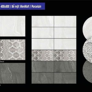 Gạch 40x80 Ấn Độ mã 4540 Rustico Bianco Menmatt