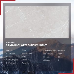 Gạch 60x120 Ấn Độ Novocera mã ARMANI CLARO SMOKY LIGHT Men Bóng