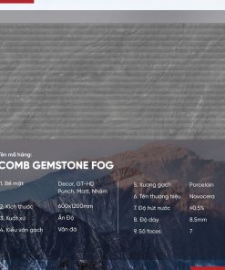 Gạch 60x120 Ấn Độ Novocera mã COMB GEMSTONE FOG Men Matt GT- HD Punch ( điểm )