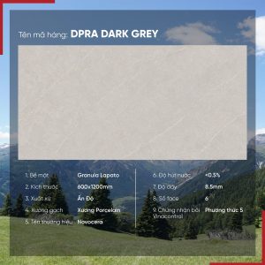 Gạch 60x120 Ấn Độ Novocera mã DPRA DARK GREY Men Granula Lapato
