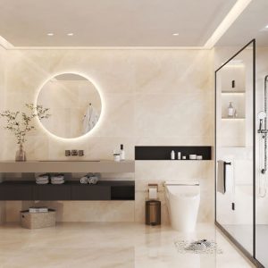 Gạch 60x120 Ấn Độ Novocera mã EMPERADOR CREMA Men Bóng