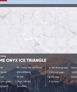 Gạch 60x120 Ấn Độ Novocera mã PRIME ONYX ICE TRIANGLE Men Matt Pro HD Punch