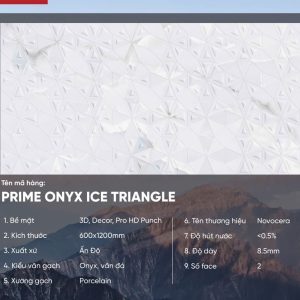 Gạch 60x120 Ấn Độ Novocera mã PRIME ONYX ICE TRIANGLE Men Matt Pro HD Punch